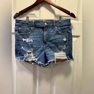 American Eagle Distressed Blue Denim Shorts